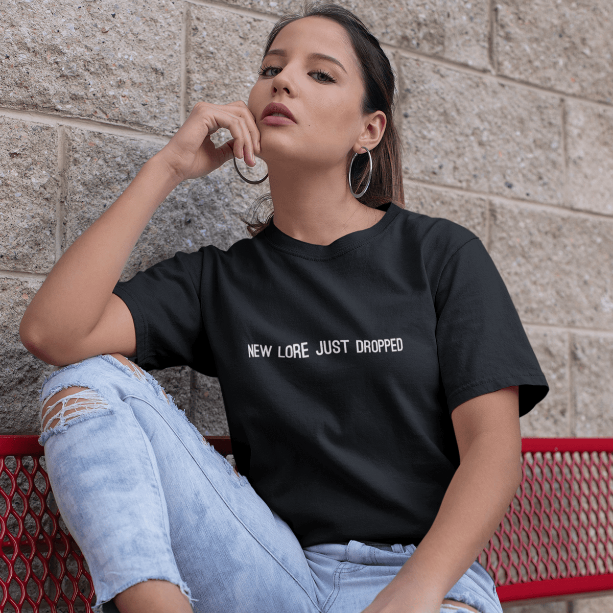 new lore just dropped t-shirt, viral meme graphic tee with minimalist streetwear style