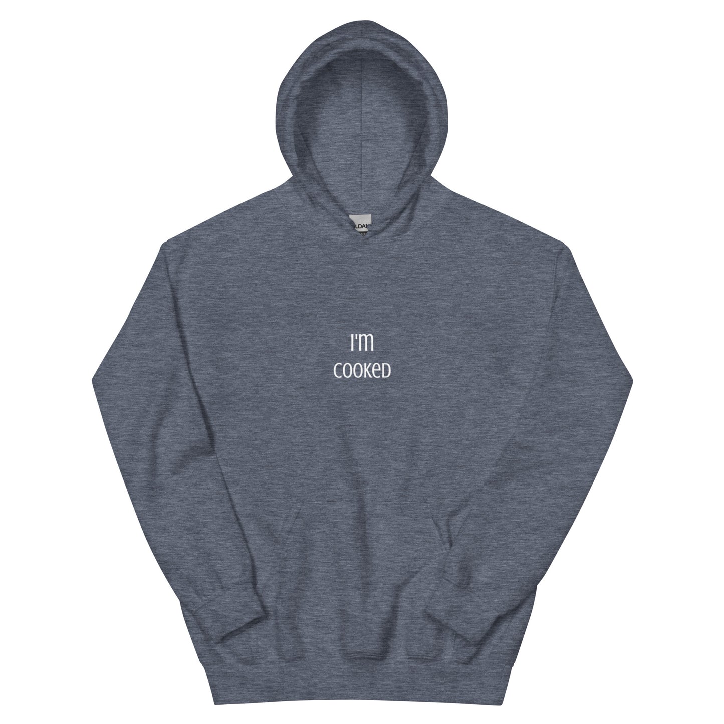 i’m cooked hoodie, funny burnout sweatshirt with minimal streetwear design