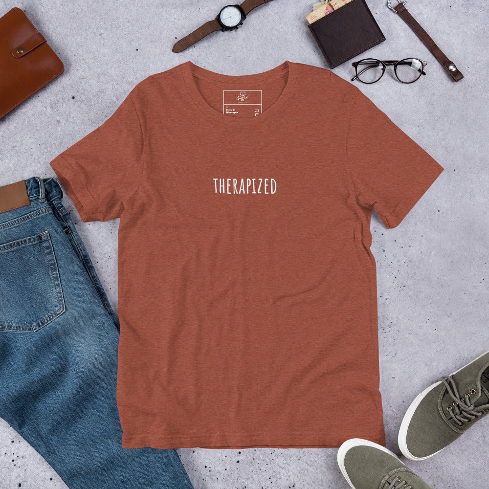 therapized t-shirt, mental health graphic tee with minimal streetwear design