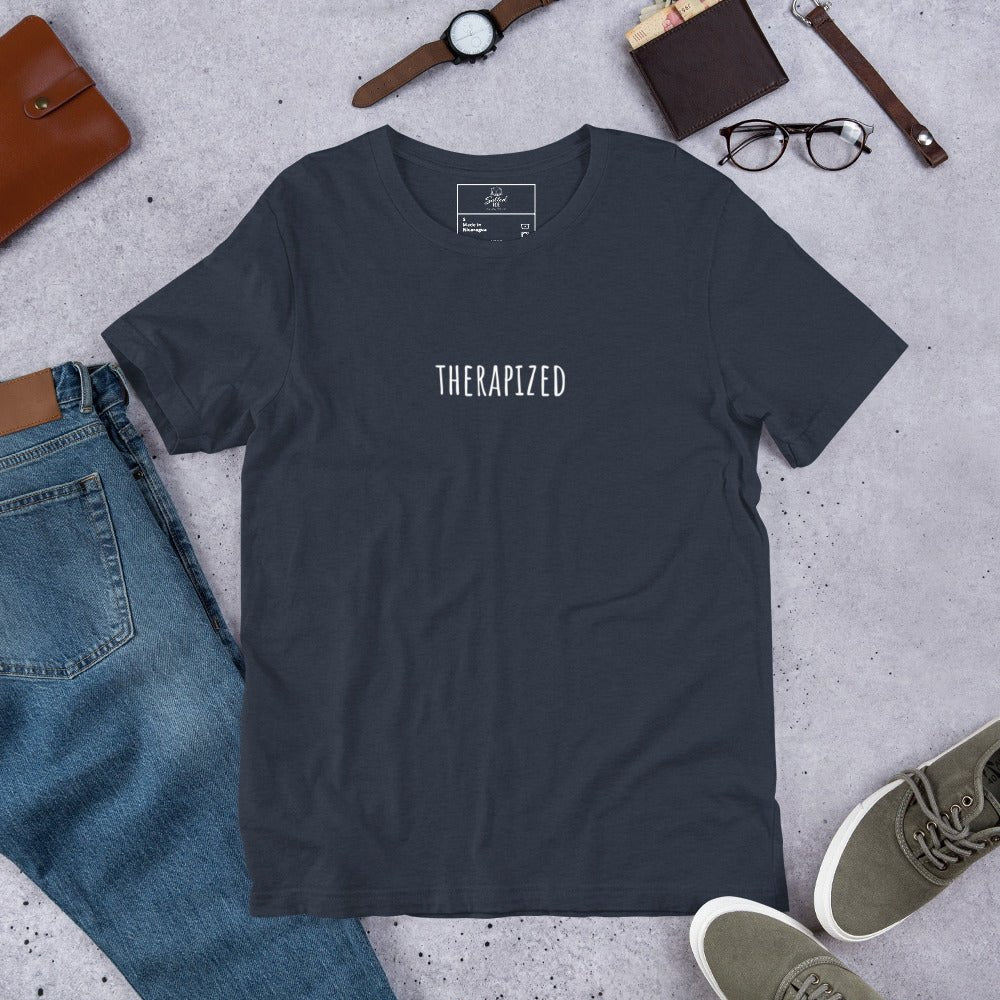 therapized t-shirt, mental health graphic tee with minimal streetwear design