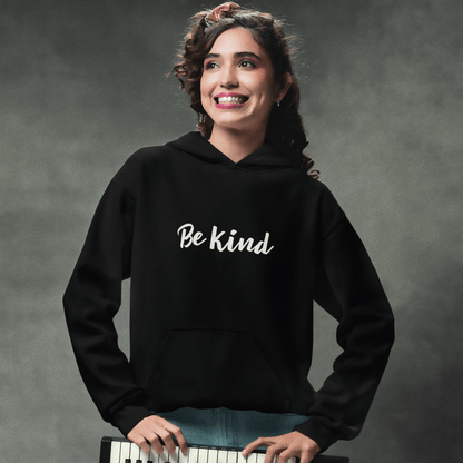 Be Kind hoodie, positive message sweatshirt with minimal streetwear design
