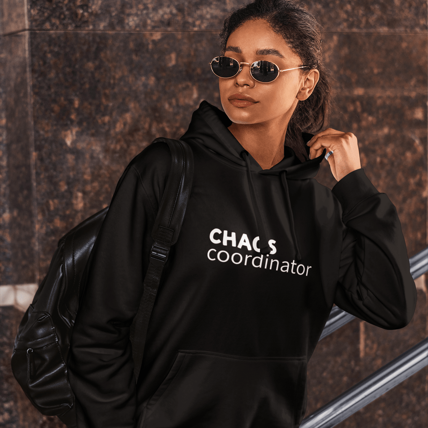 chaos coordinator hoodie, funny mom sweatshirt with minimal streetwear design