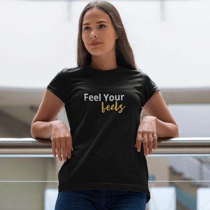 Feel Your Feels t-shirt, self care mental health graphic tee with minimal streetwear design