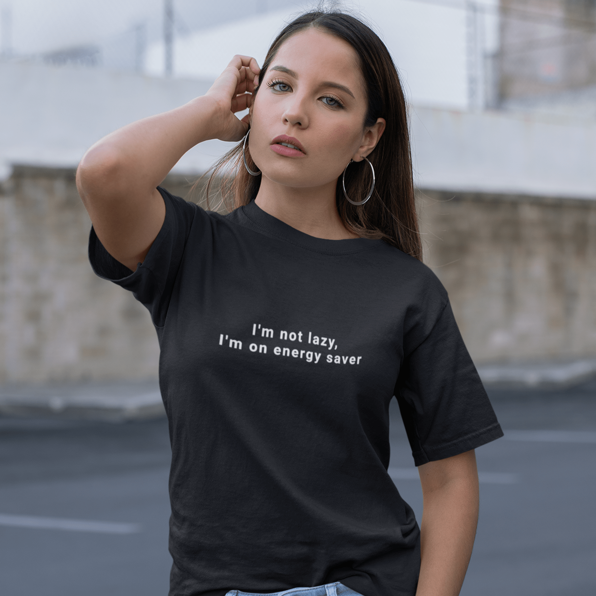 Not Lazy Just Energy Saving Tee – Funny Introvert Streetwear T-Shirt | Salted Ice