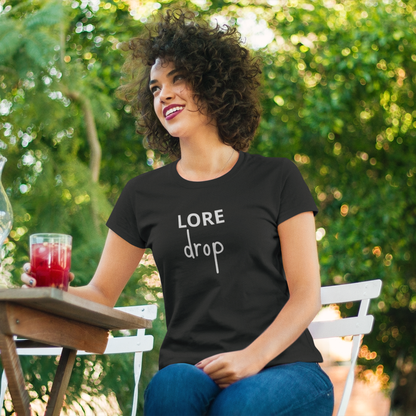 Lore Drop t-shirt, trendy streetwear graphic tee with viral meme design