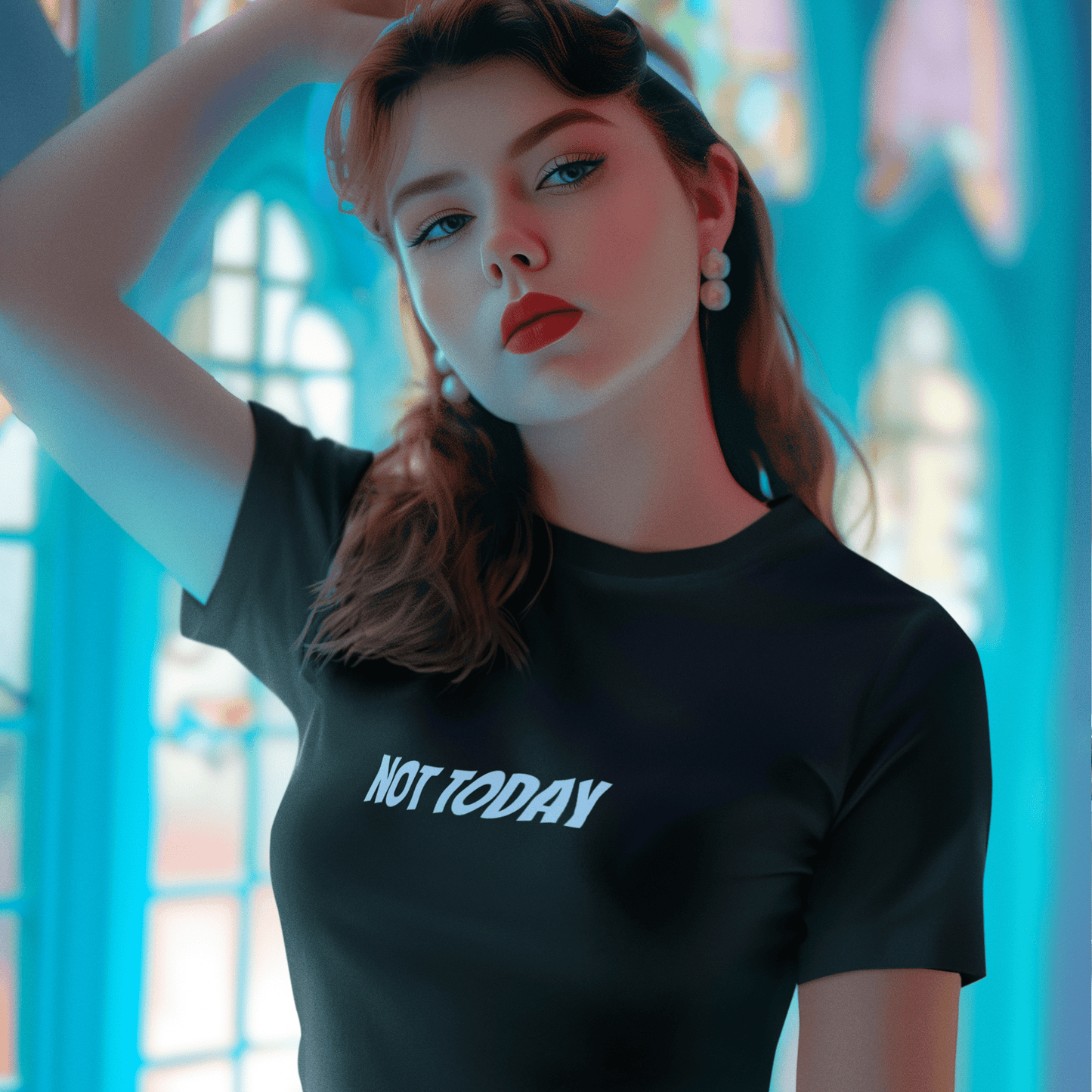 not today t-shirt, funny sarcastic mood graphic tee with minimal streetwear design