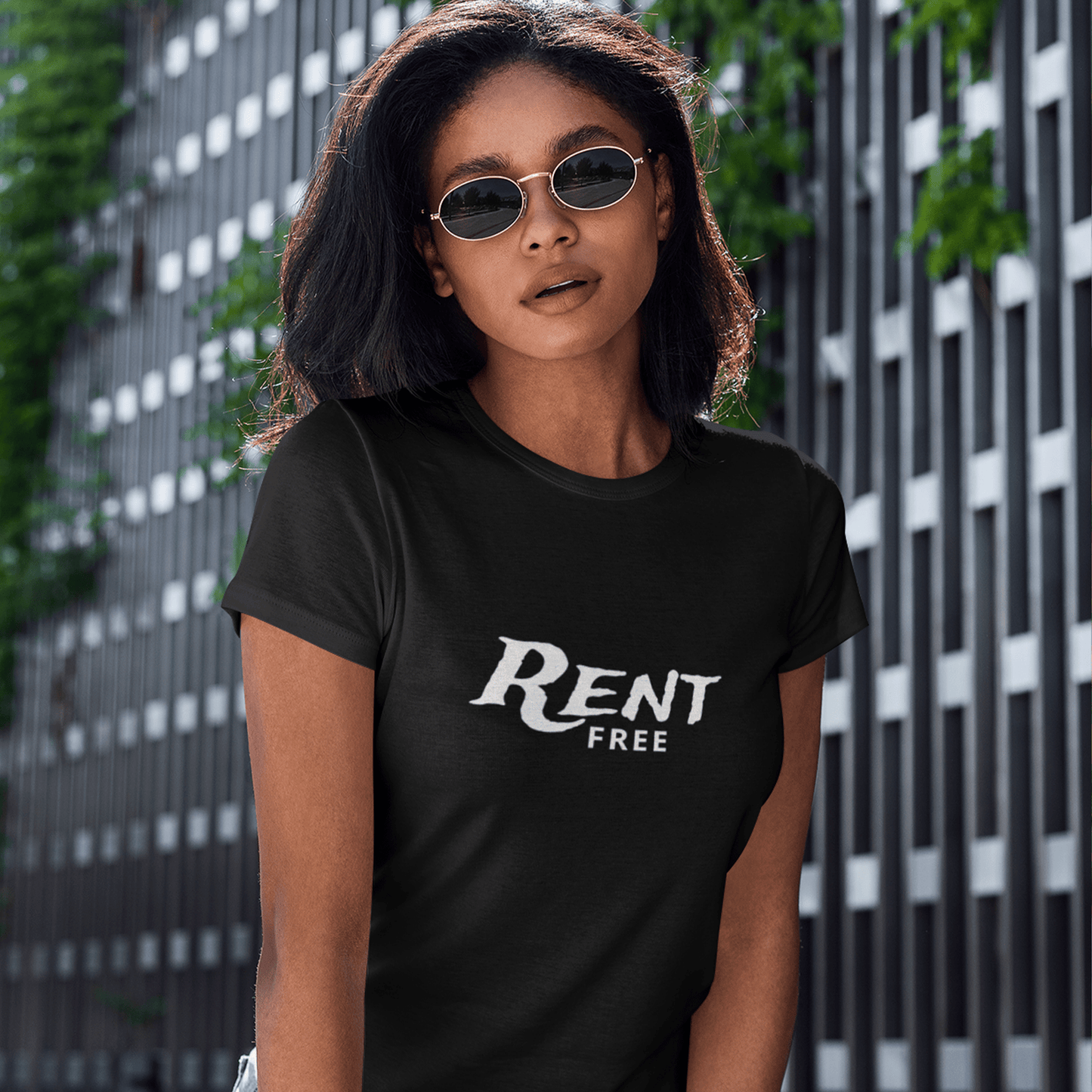 rent free t-shirt, funny mindset tee with sarcastic graphic streetwear design