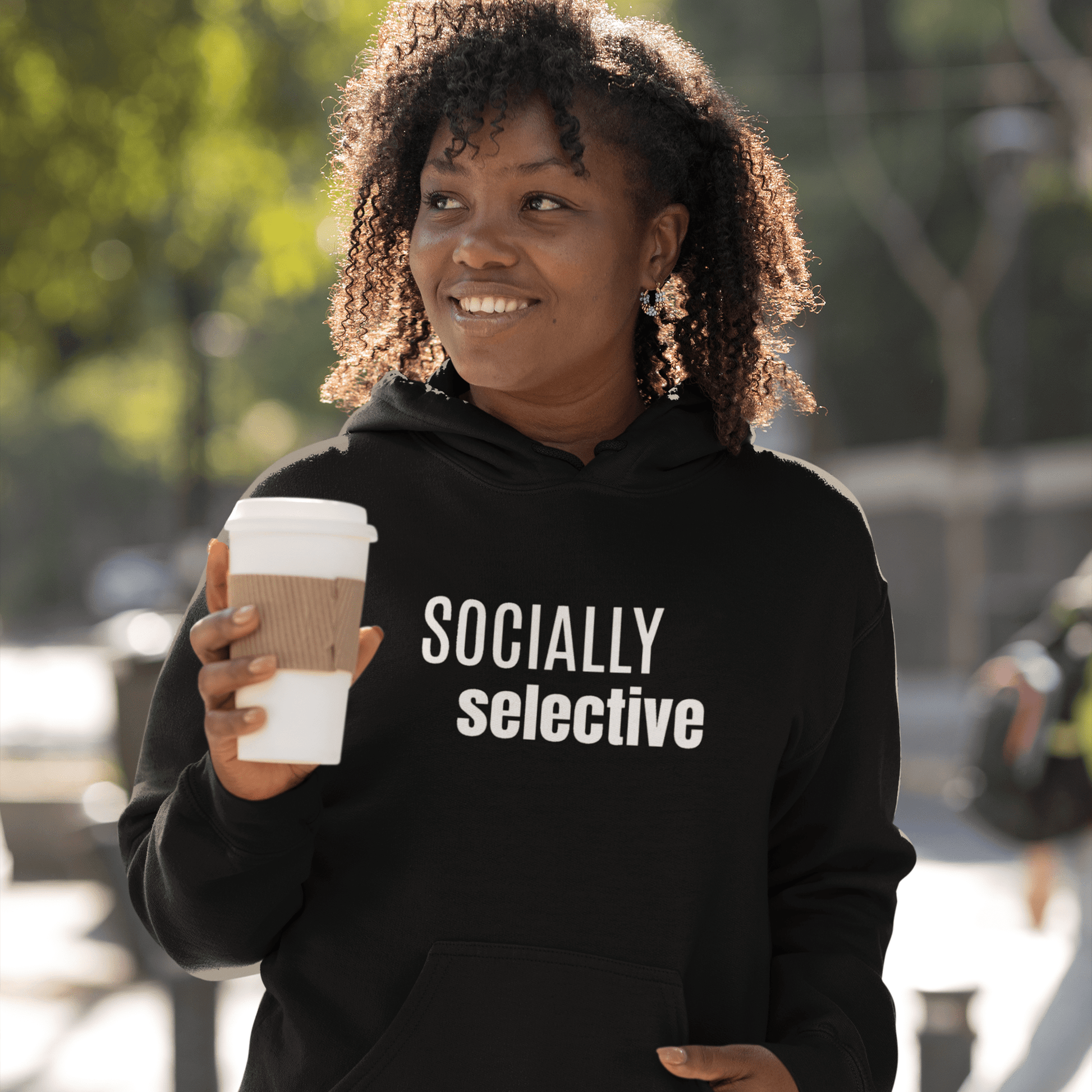 Socially Selective Introvert hoodie, minimal streetwear sweatshirt for introvert lifestyle
