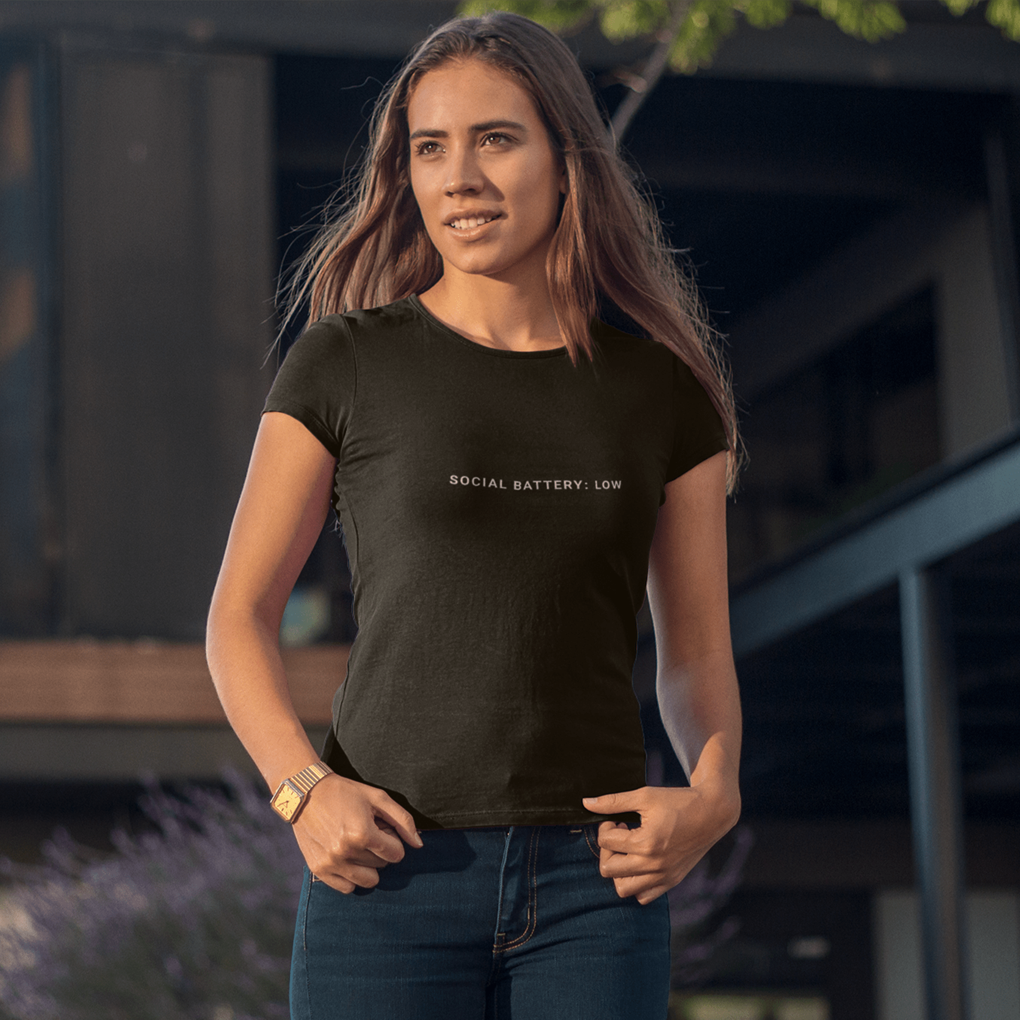 Funny Introvert T-Shirt | Social Battery Low Minimal Tee