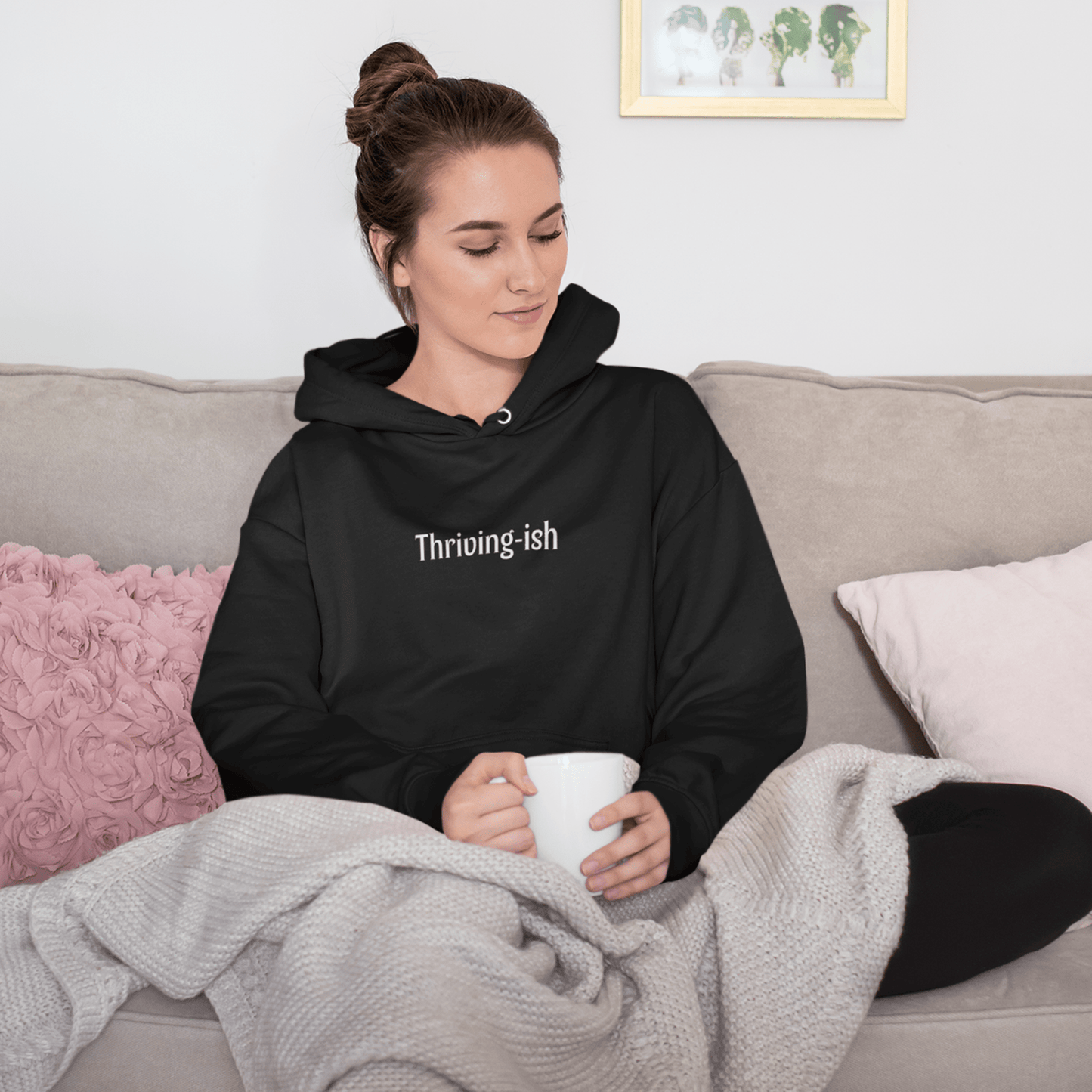 thriving-ish hoodie, funny mental health sweatshirt with minimal streetwear design