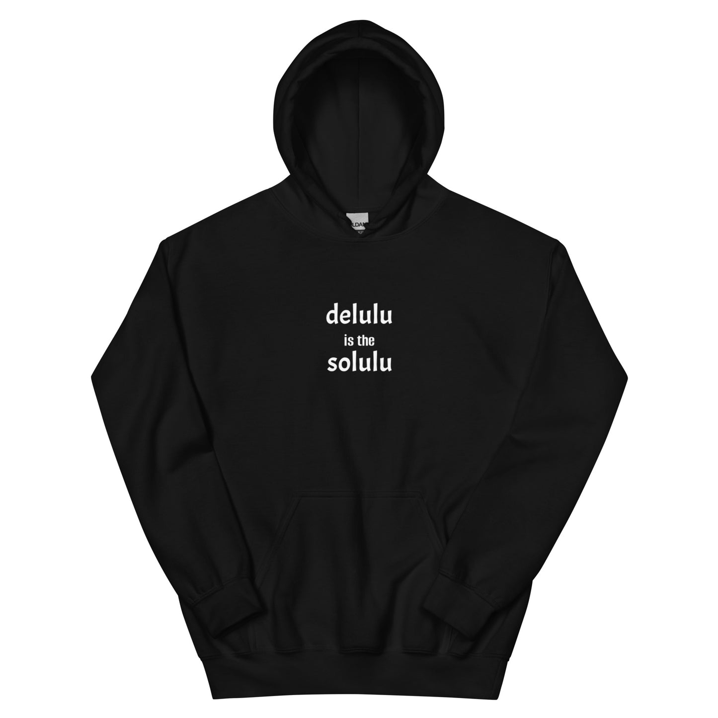 delulu is the solulu hoodie, viral meme sweatshirt with minimal streetwear design