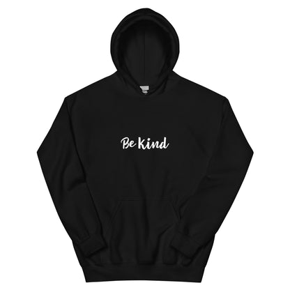 Be Kind hoodie, positive message sweatshirt with minimal streetwear design