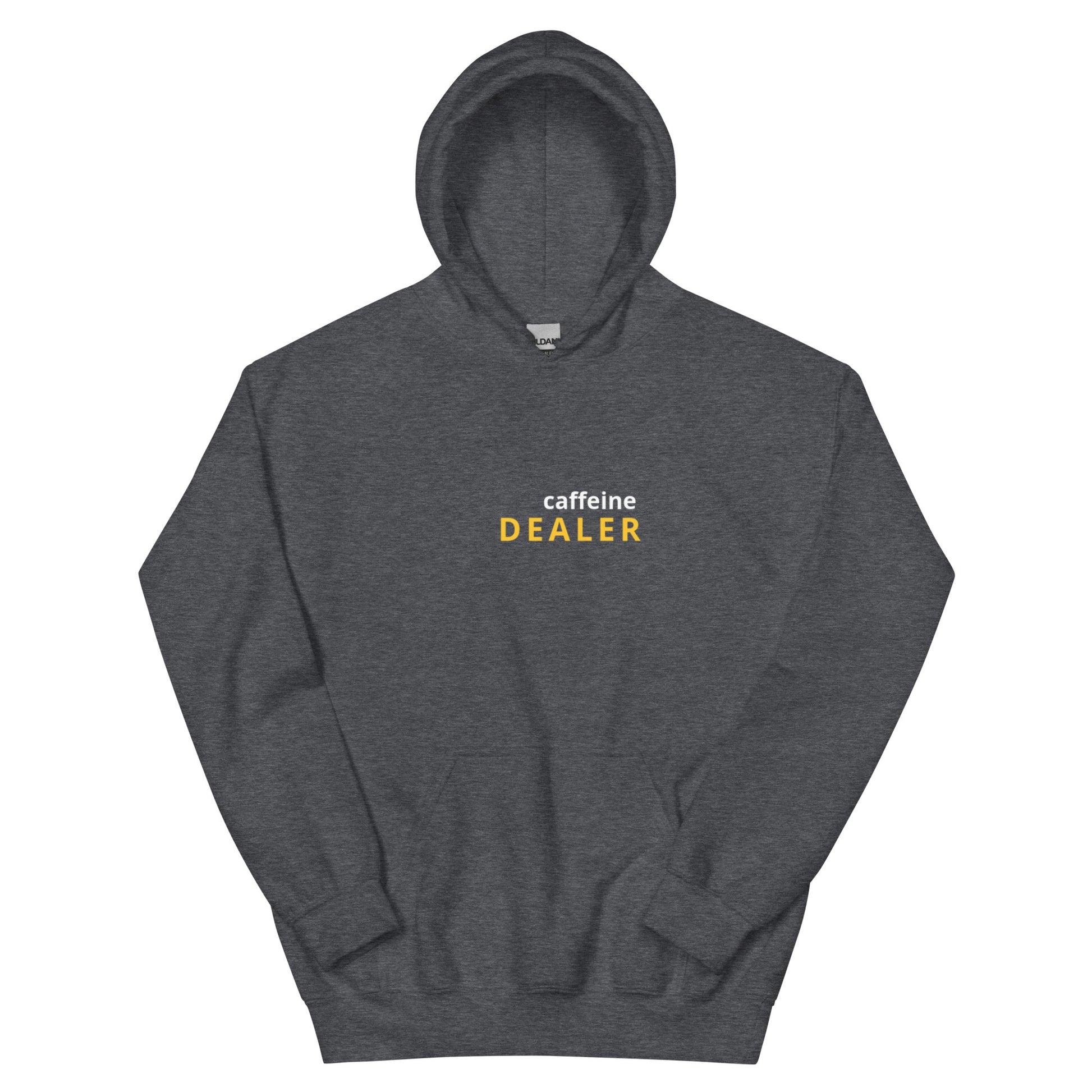 Caffeine Dealer hoodie, funny coffee lover sweatshirt with minimal streetwear design