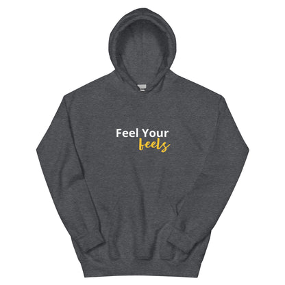 Feel Your Feels hoodie, mental health self care sweatshirt with minimal streetwear design