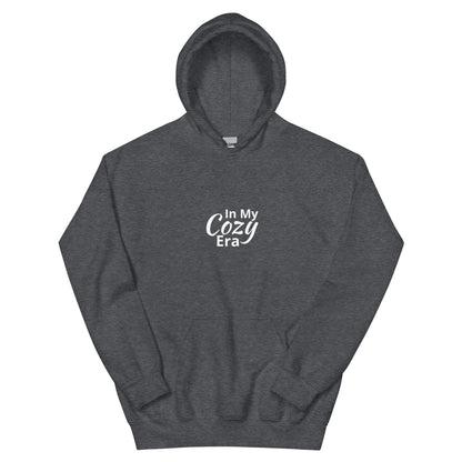 In My Cozy Era hoodie, soft aesthetic chill lifestyle sweatshirt with minimal streetwear design
