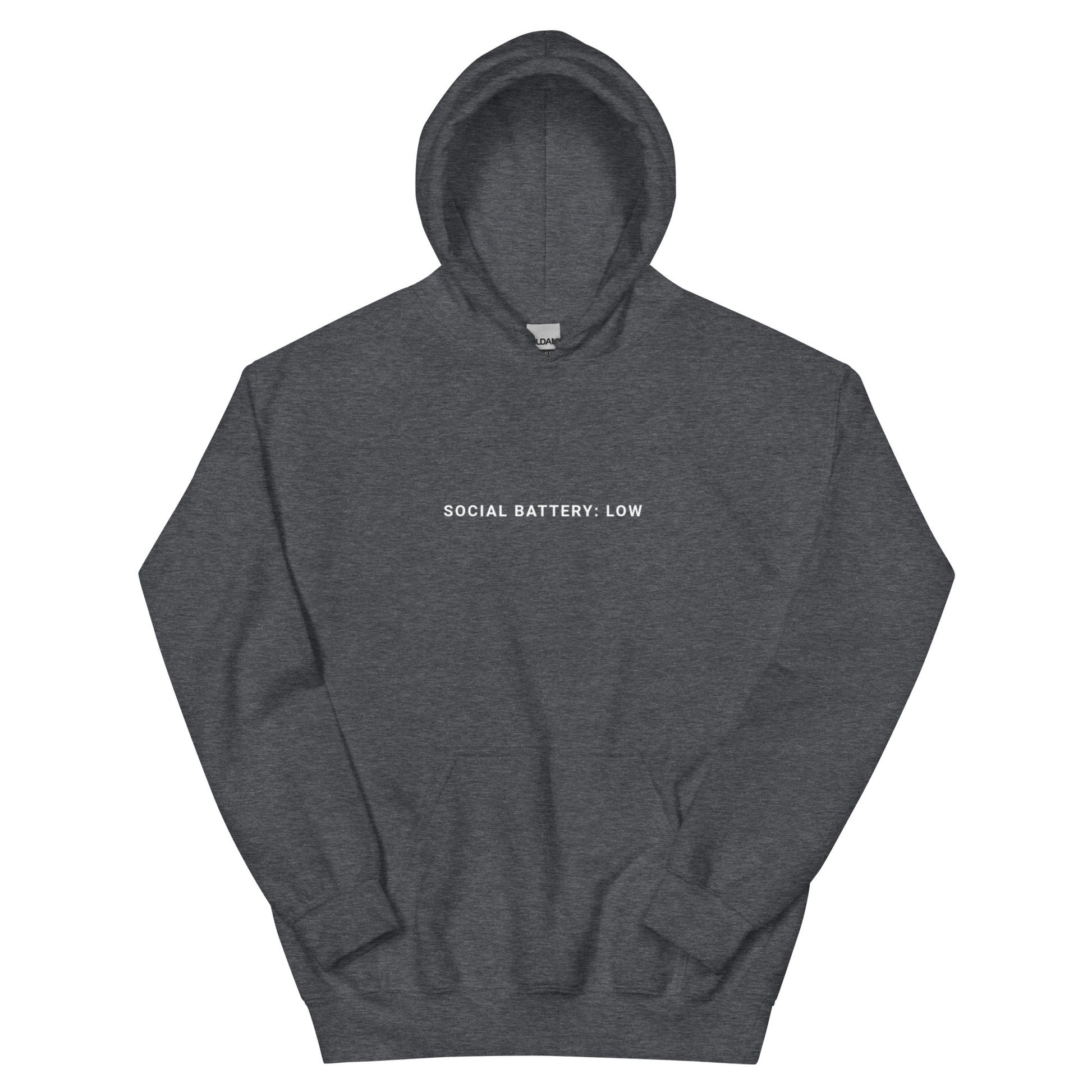Salted Ice Social Battery: Low Hoodie | social battery low aesthetic hoodie | introvert vibes meme hoodie | gen z low-energy streetwear hoodie | minimalist mood quote hoodie