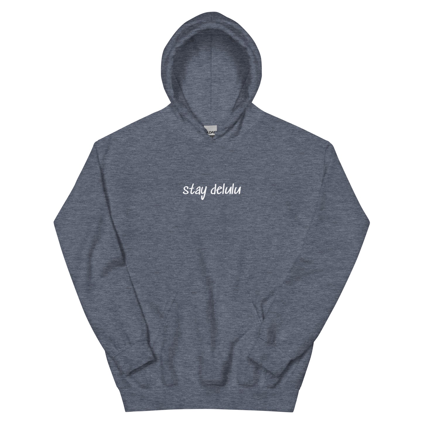 stay delulu hoodie, funny viral meme sweatshirt with minimalist streetwear design
