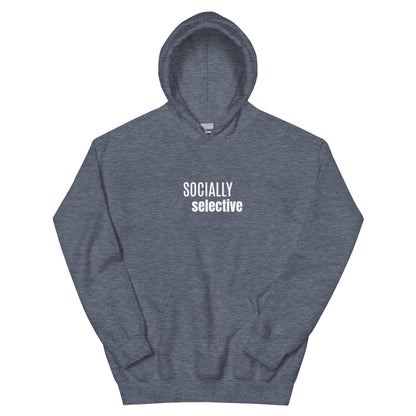 Socially Selective Introvert hoodie, minimal streetwear sweatshirt for introvert lifestyle