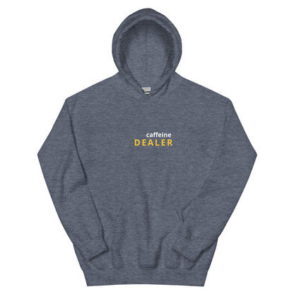 Caffeine Dealer hoodie, funny coffee lover sweatshirt with minimal streetwear design