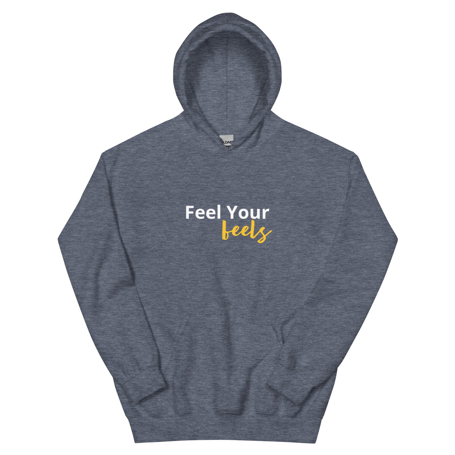 feel your feels hoodie, mental health self care sweatshirt with minimal streetwear design