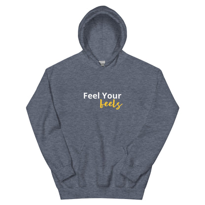 Feel Your Feels hoodie, mental health self care sweatshirt with minimal streetwear design