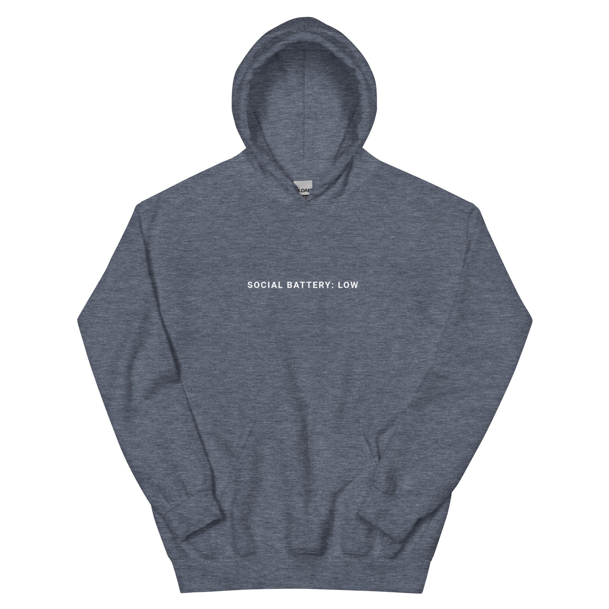 Salted Ice Social Battery: Low Hoodie | social battery low aesthetic hoodie | introvert vibes meme hoodie | gen z low-energy streetwear hoodie | minimalist mood quote hoodie