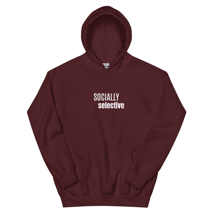 Socially Selective Introvert hoodie, minimal streetwear sweatshirt for introvert lifestyle
