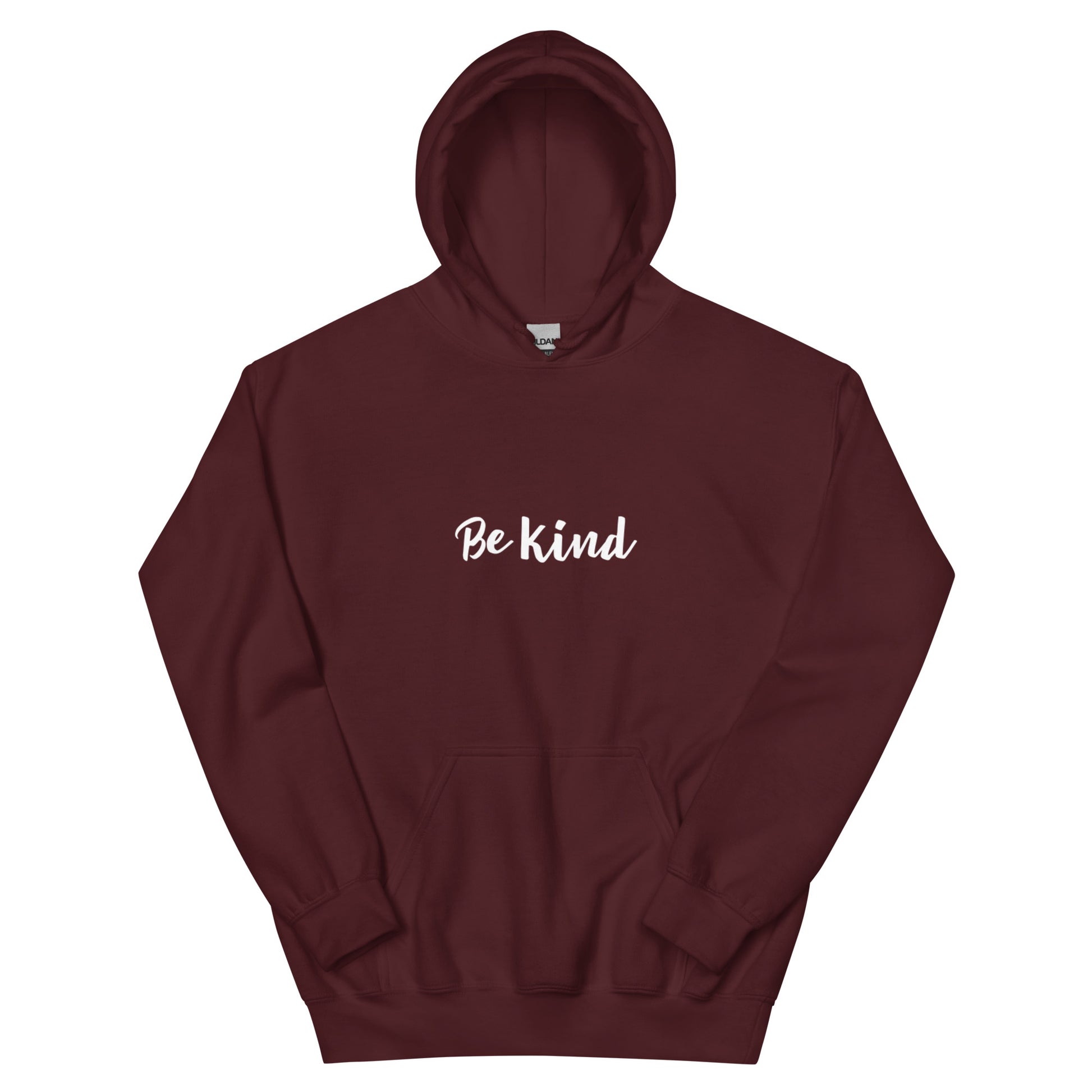 Be Kind hoodie, positive message sweatshirt with minimal streetwear design