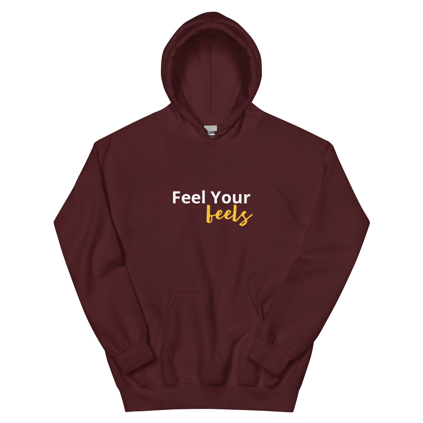 feel your feels hoodie, mental health self care sweatshirt with minimal streetwear design