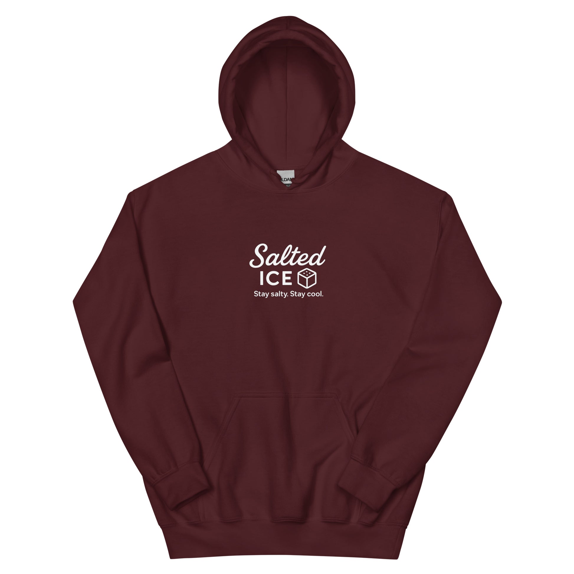 Salted Ice logo hoodie, minimal streetwear sweatshirt with clean branded design