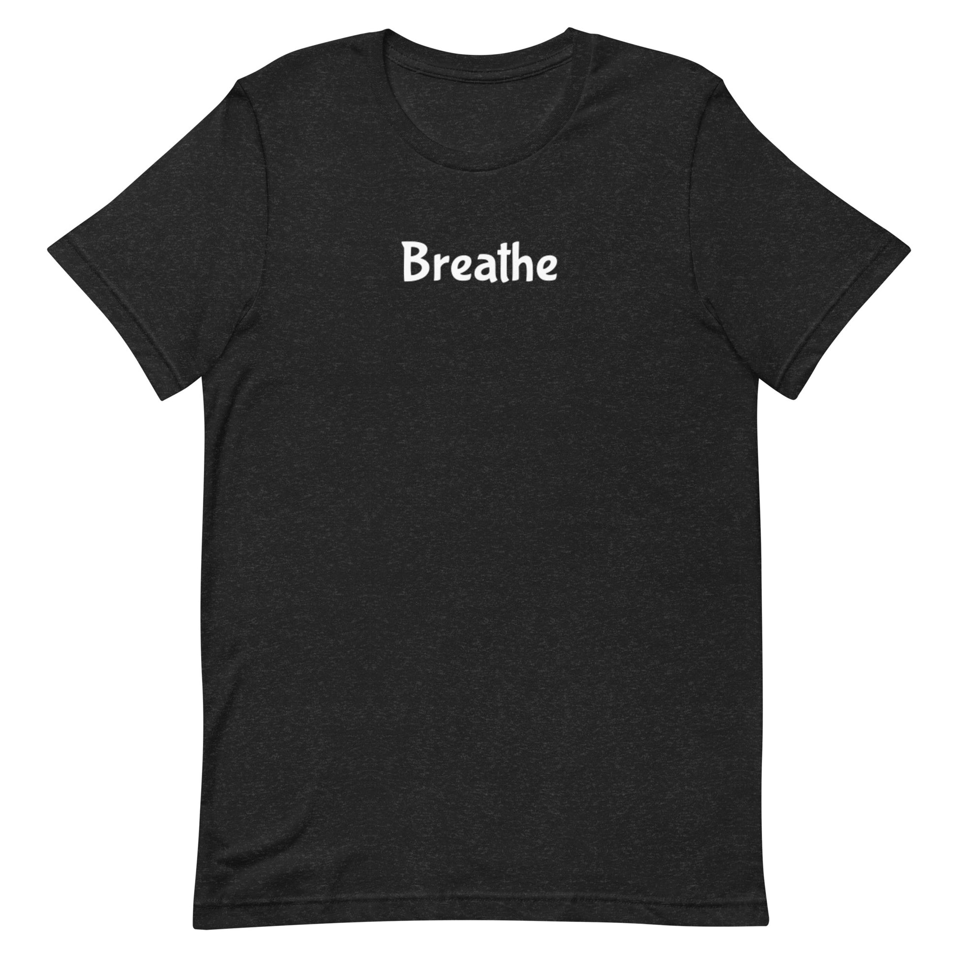 Breathe t-shirt, mental health minimal calm graphic tee with simple streetwear design