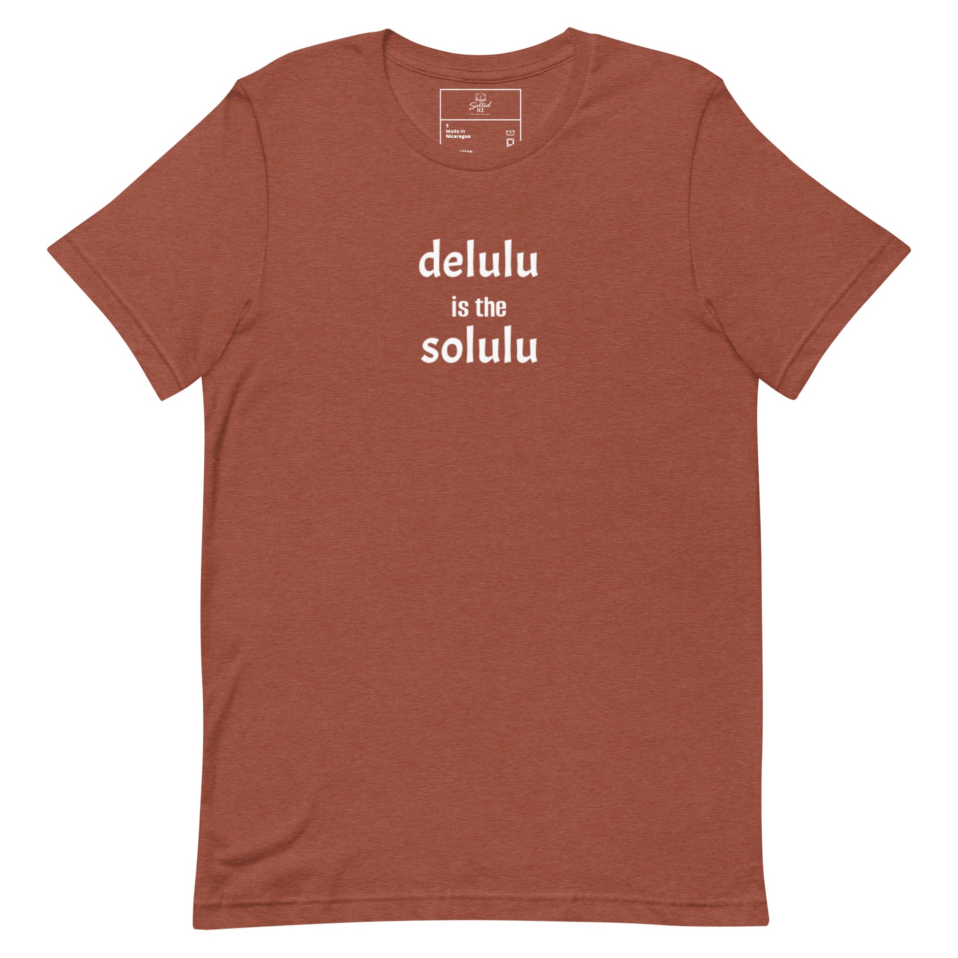 Salted Ice Delulu is the Solulu T-Shirt | delulu is the solulu aesthetic t-shirt | funny quirky meme graphic tee | gen z playful vibes streetwear t-shirt | minimalist humorous quote tee