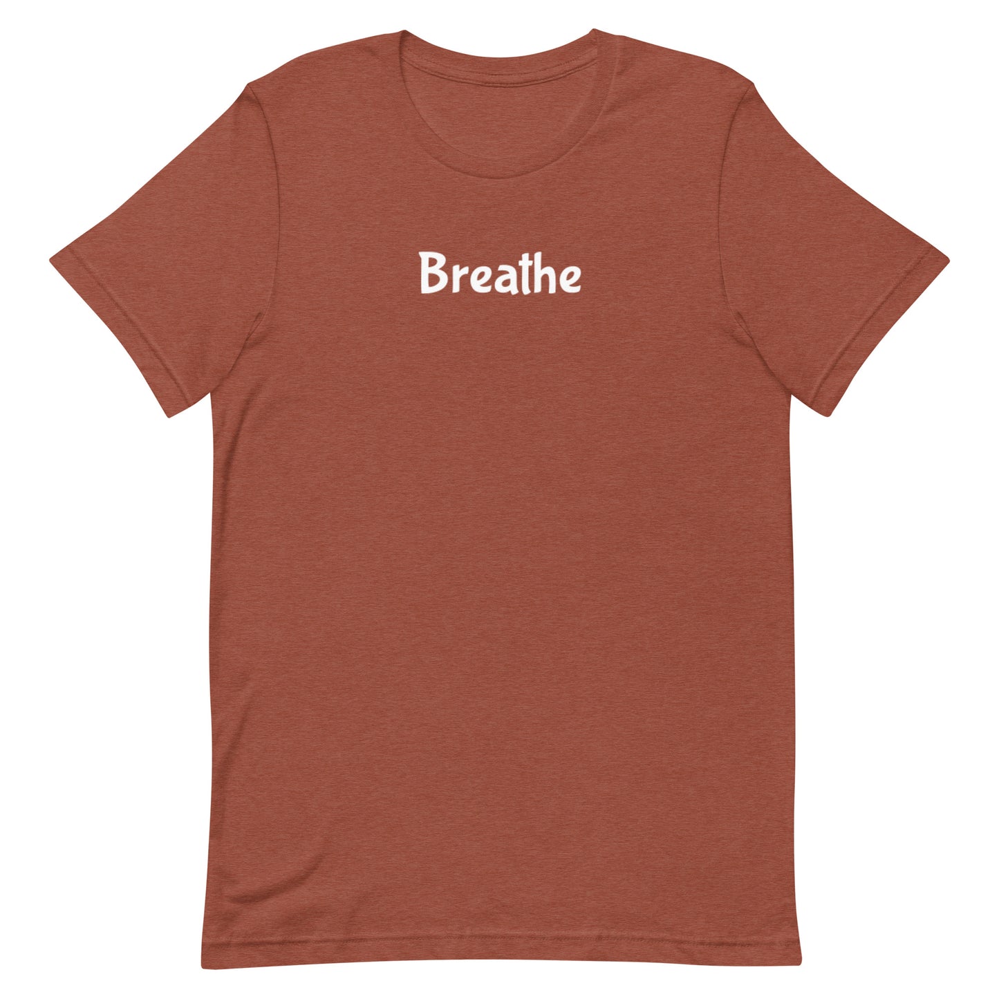 breathe t-shirt, mental health minimal calm graphic tee with simple streetwear design