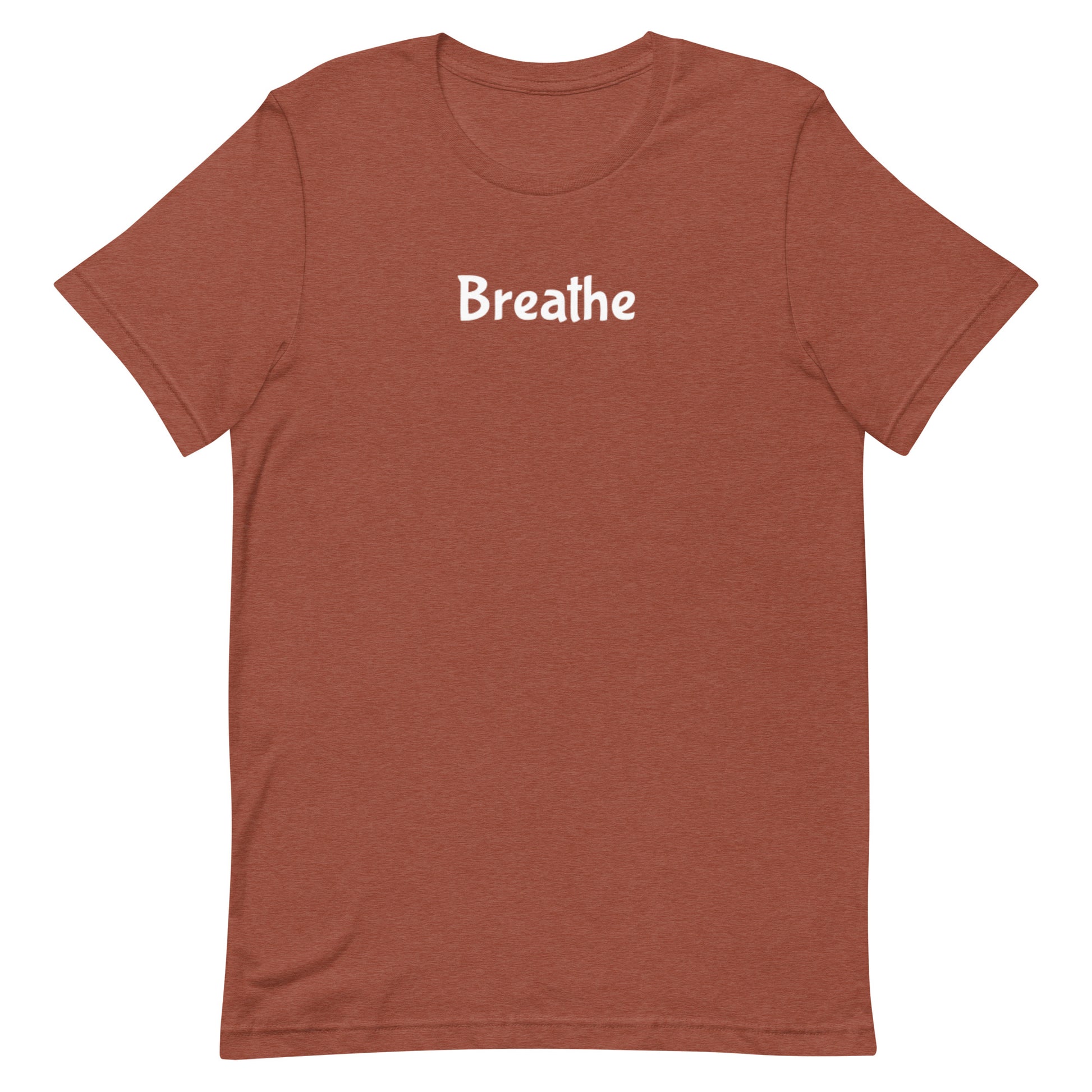 Breathe t-shirt, mental health minimal calm graphic tee with simple streetwear design