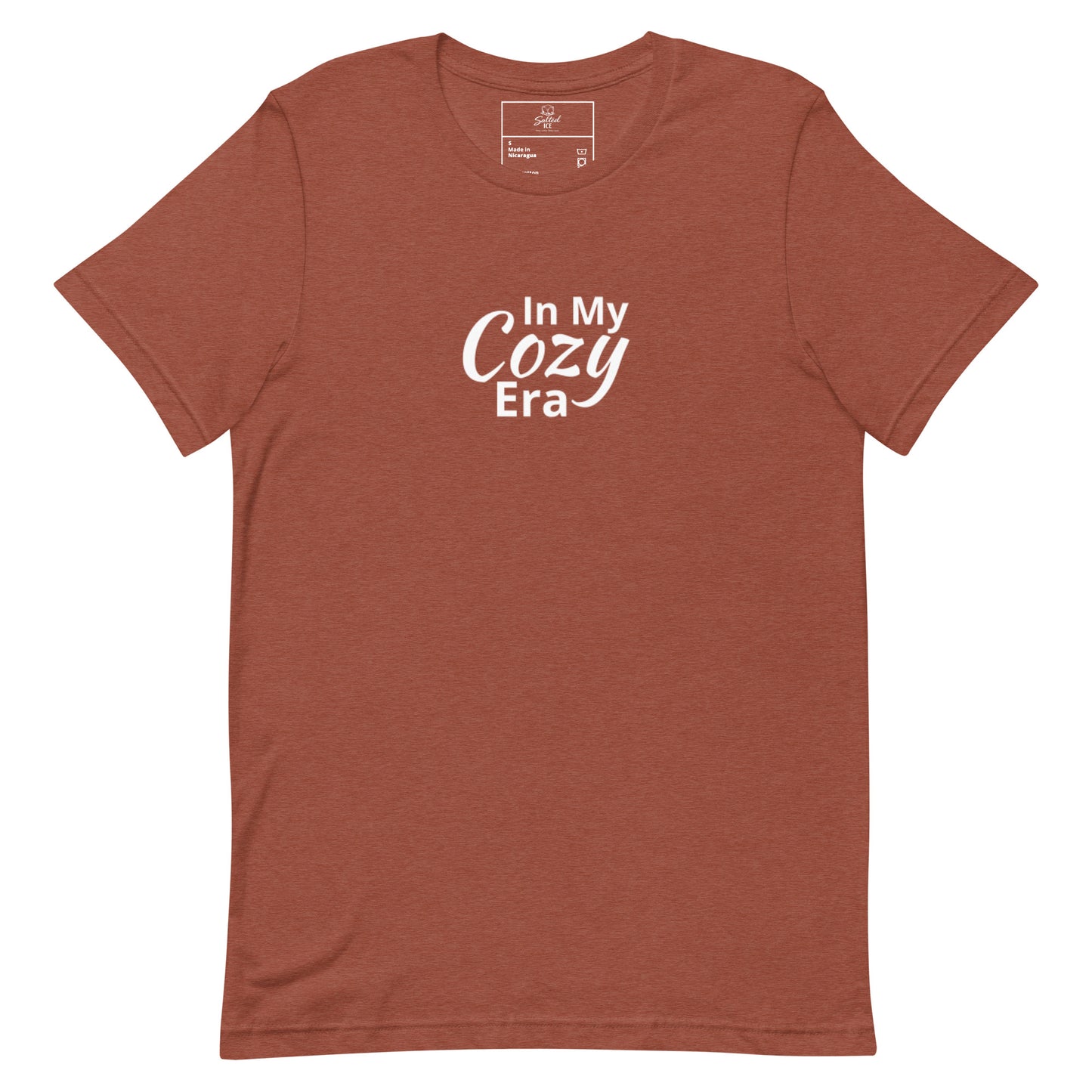 salted ice in my cozy era t-shirt | in my cozy era aesthetic t-shirt | comfy vibes graphic tee | gen z cozy streetwear t-shirt | minimalist comfort quote tee