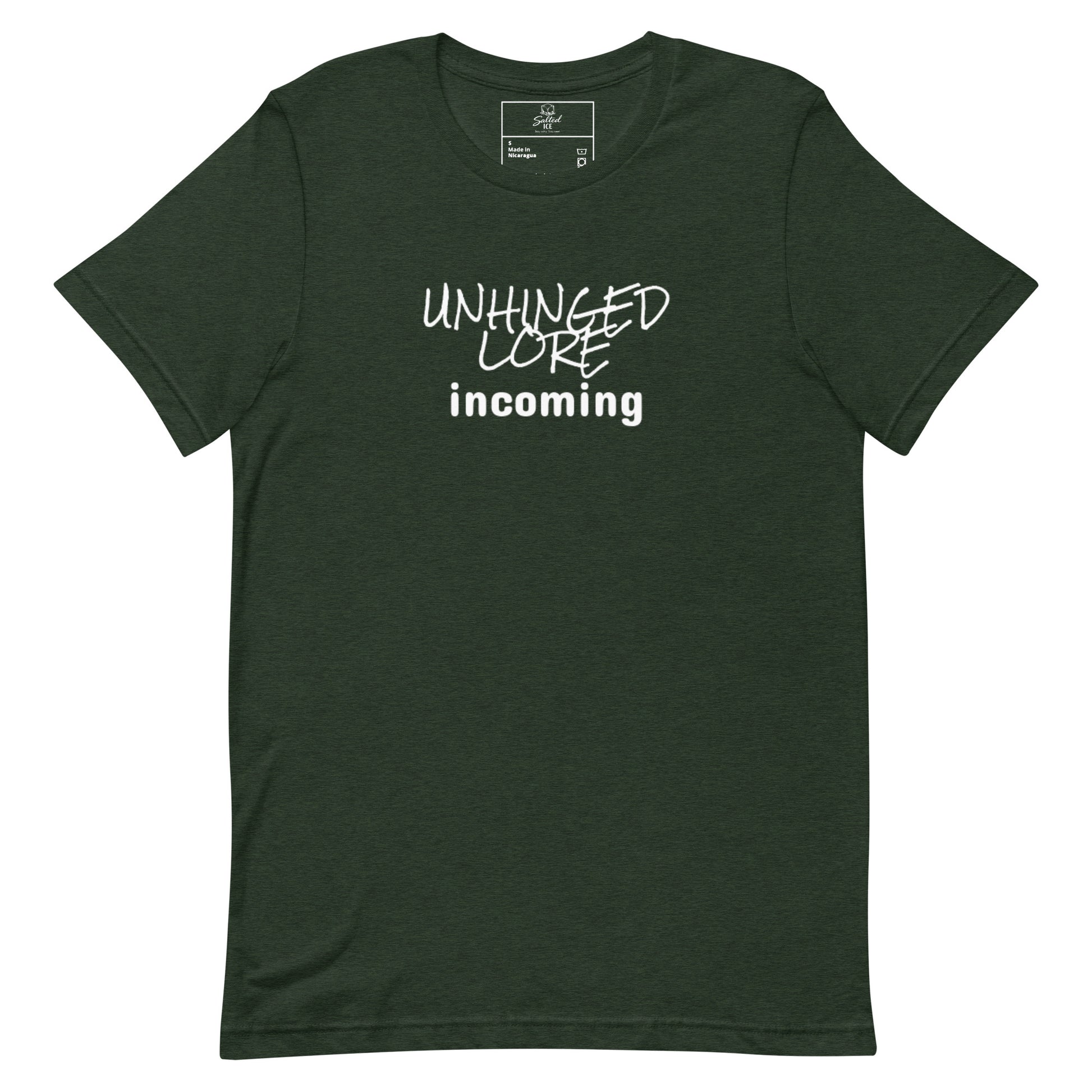 Unhinged Lore Incoming t-shirt, chaos meme graphic tee with viral internet humor design