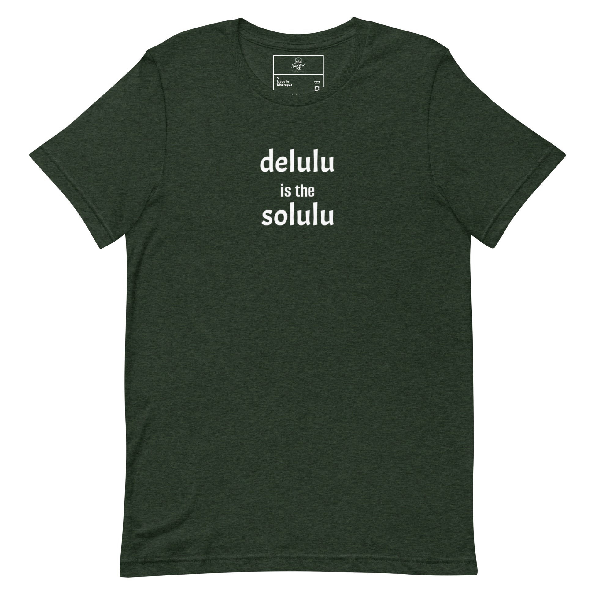 Salted Ice Delulu is the Solulu T-Shirt | delulu is the solulu aesthetic t-shirt | funny quirky meme graphic tee | gen z playful vibes streetwear t-shirt | minimalist humorous quote tee