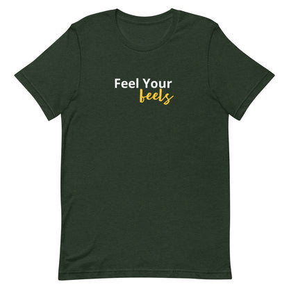 Feel Your Feels t-shirt, self care mental health graphic tee with minimal streetwear design