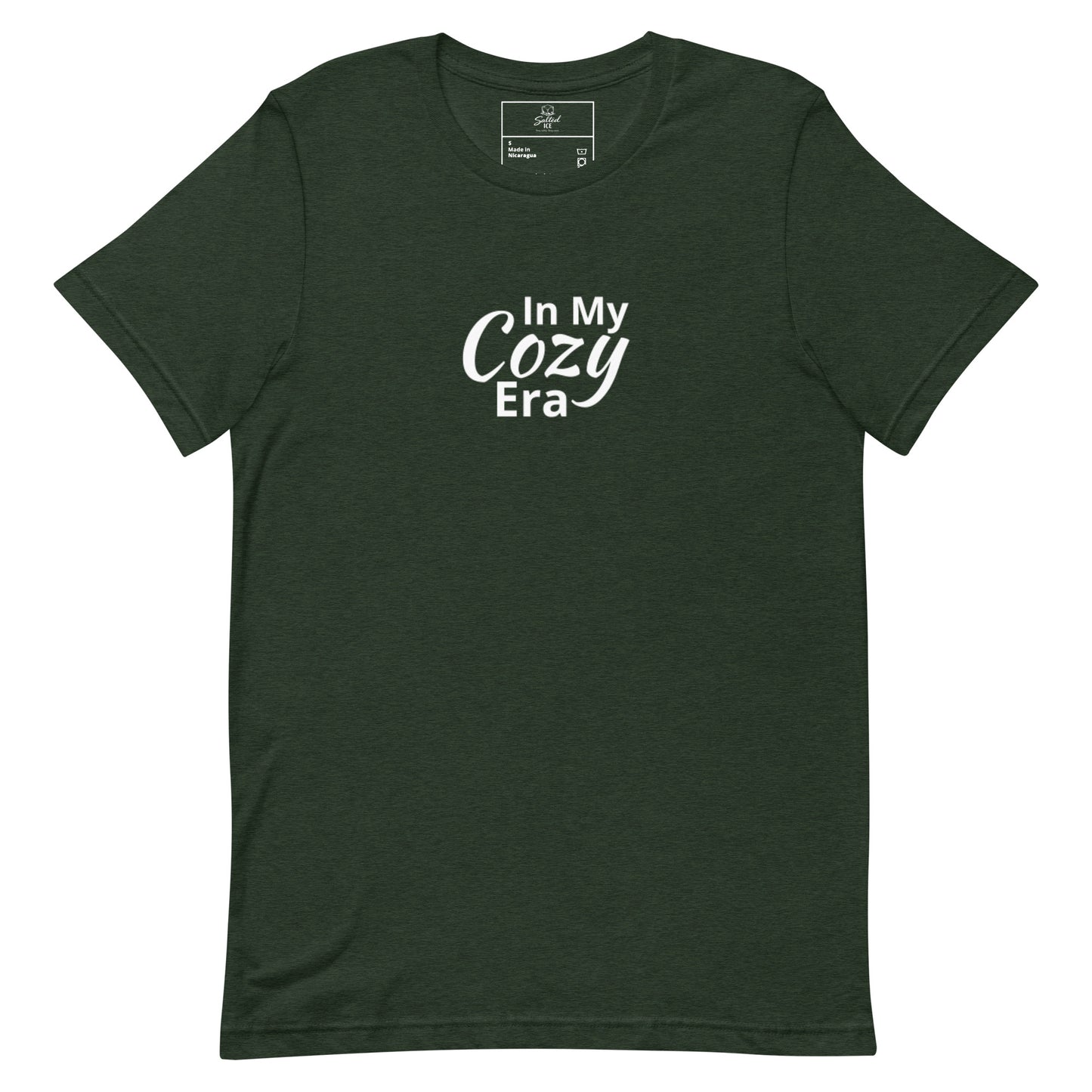 salted ice in my cozy era t-shirt | in my cozy era aesthetic t-shirt | comfy vibes graphic tee | gen z cozy streetwear t-shirt | minimalist comfort quote tee