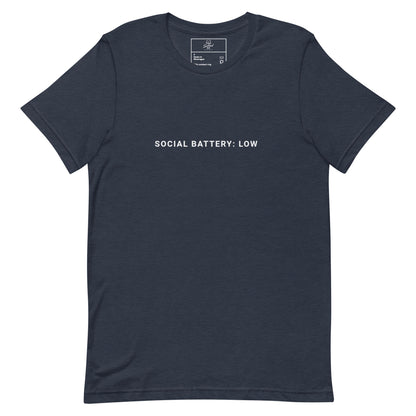 Salted Ice Social Battery: Low T-Shirt | social battery low aesthetic t-shirt | introvert vibes meme graphic tee | gen z low-energy streetwear t-shirt | minimalist mood quote t-shirt