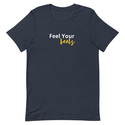 Feel Your Feels t-shirt, self care mental health graphic tee with minimal streetwear design