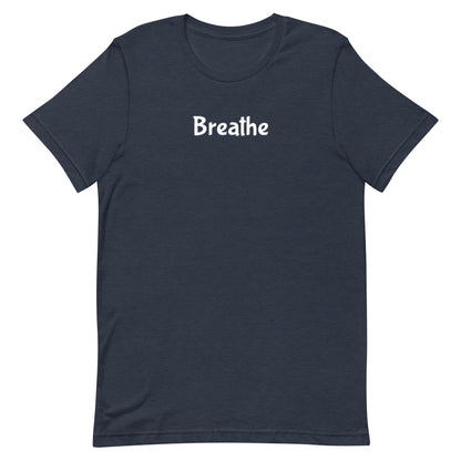 Breathe t-shirt, mental health minimal calm graphic tee with simple streetwear design