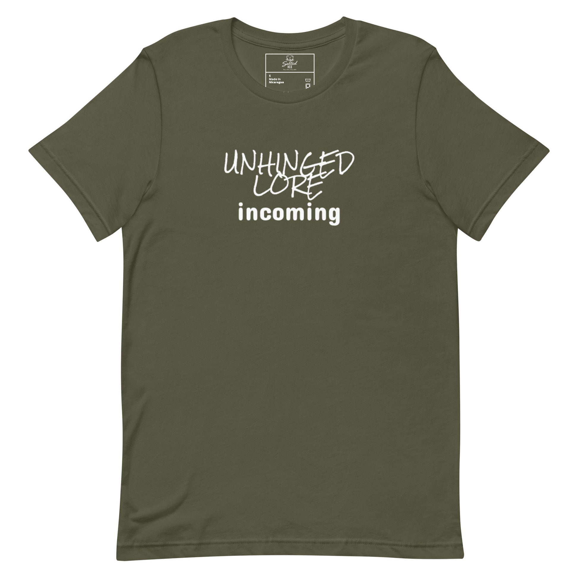 Unhinged Lore Incoming t-shirt, chaos meme graphic tee with viral internet humor design