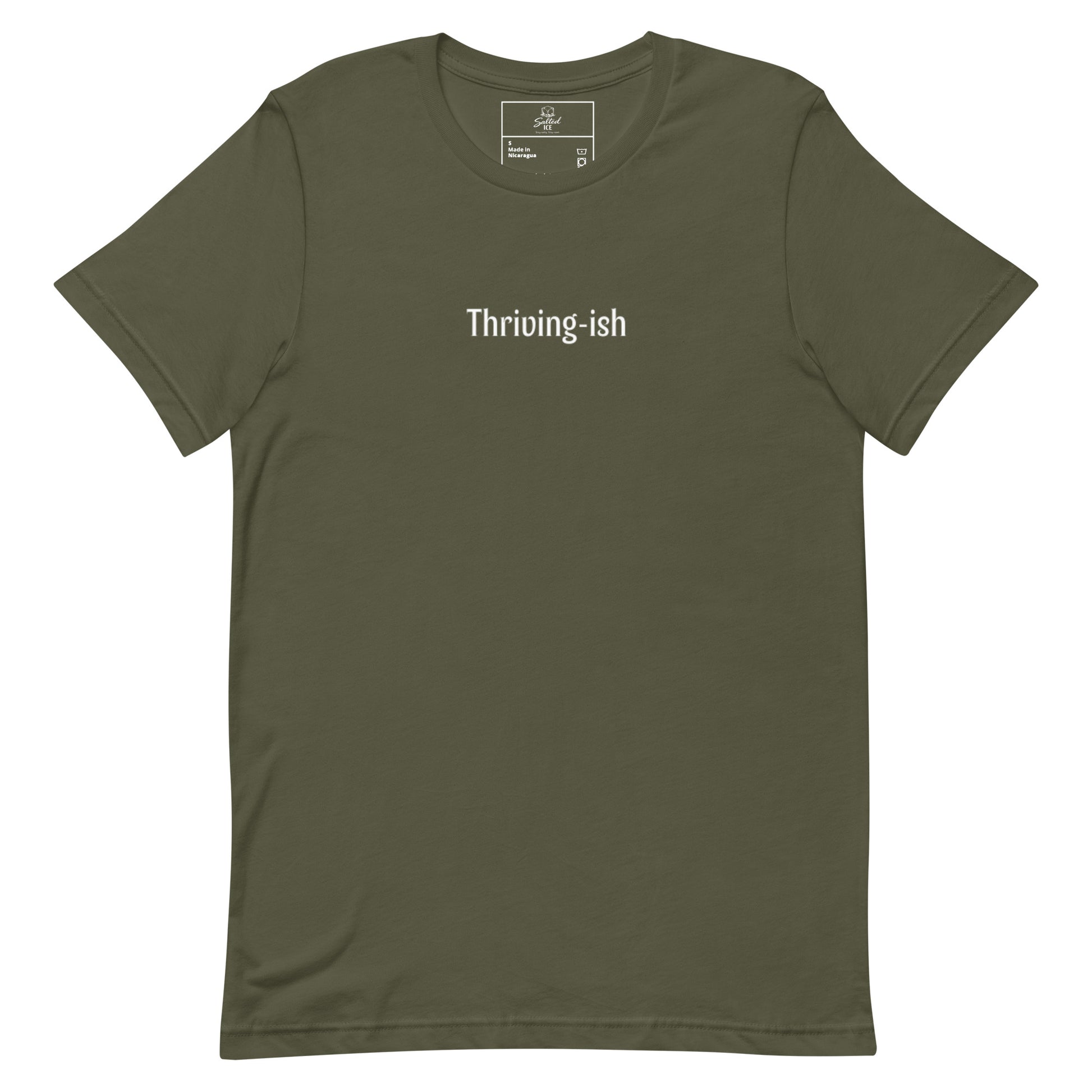 Thriving-ish t-shirt, mental health tee with minimal streetwear graphic design